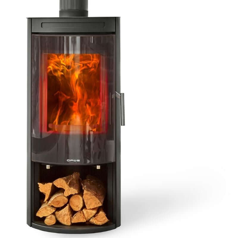 Opus Melody GLS Wood Burning Stove with Glass Front & Open Log Store