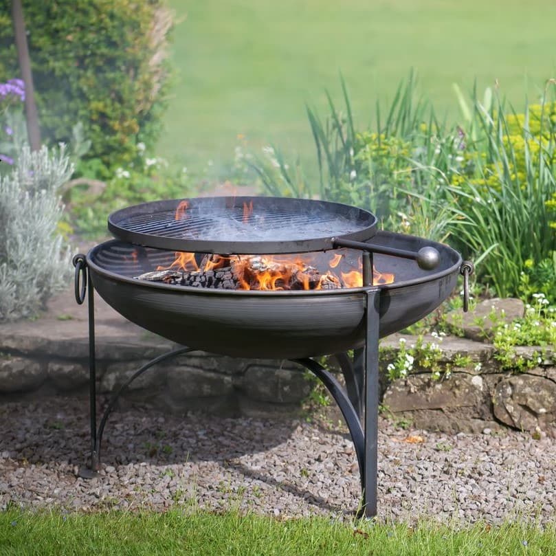Plain Jane Fire Pit with Swing Arm BBQ Rack
