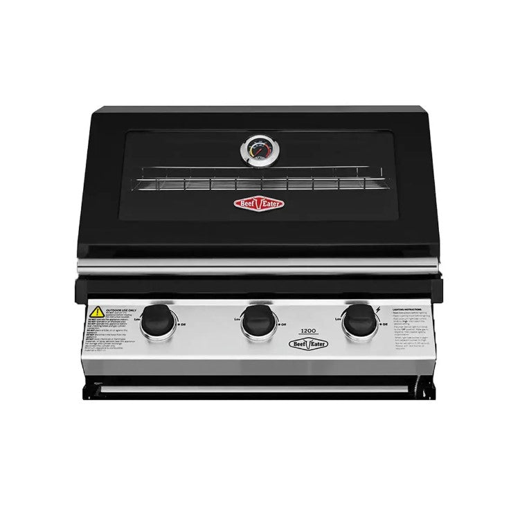 BeefEater Gas BBQ - 1200E (Enamelled Steel) - 3 Burner Built In BBQ