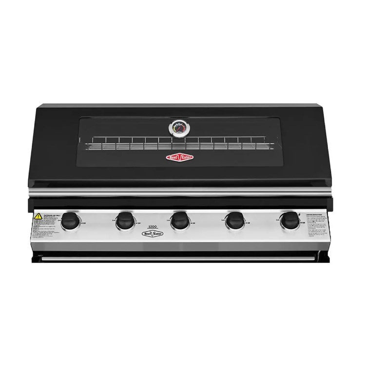 BeefEater Gas BBQ - 1200E (Enamelled Steel) - 5 Burner Built In BBQ