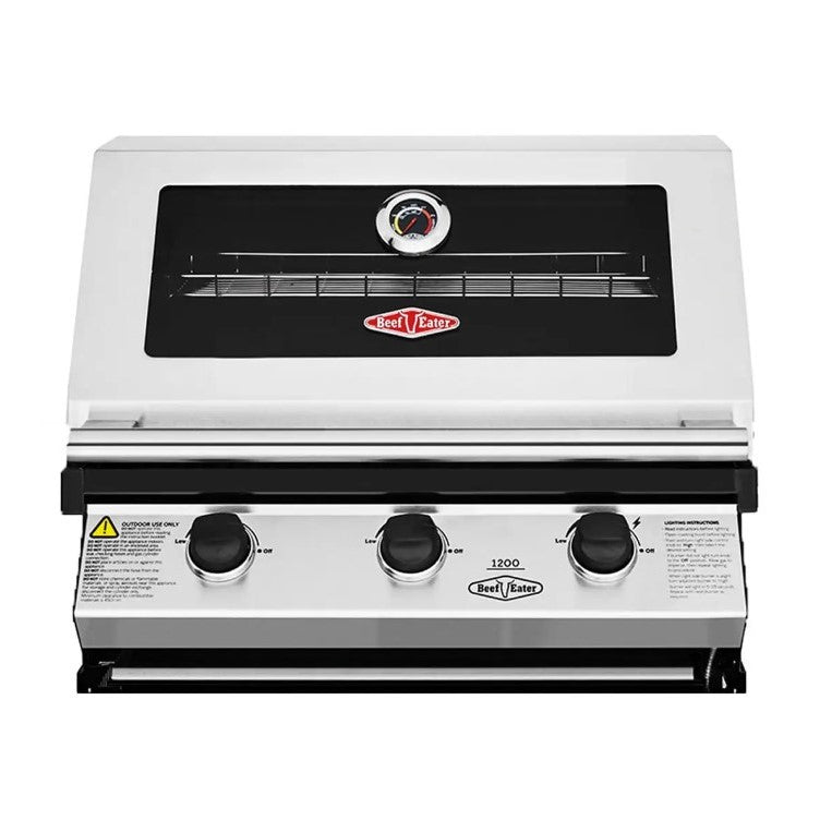 BeefEater Gas BBQ - 1200S (Stainless Steel) - 3 Burner Built In BBQ
