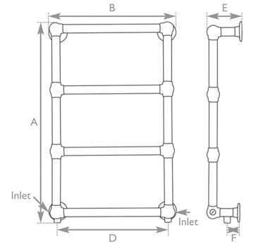 Carron Bassingham Wall Mounted Heated Towel Rail