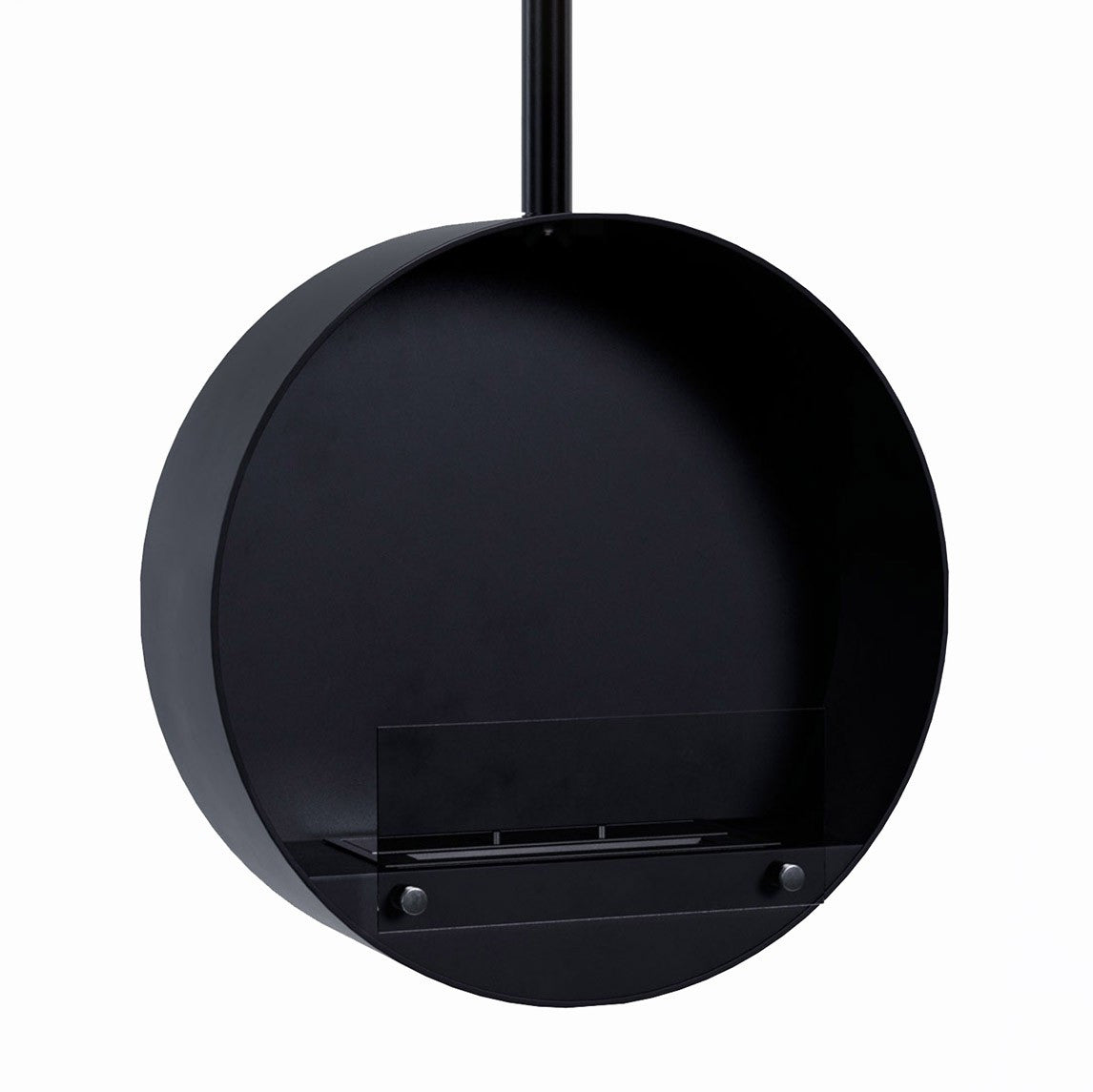 ScandiFlames Ottawa Black - Round Ceiling Mounted Bioethanol Fireplace, 60cm