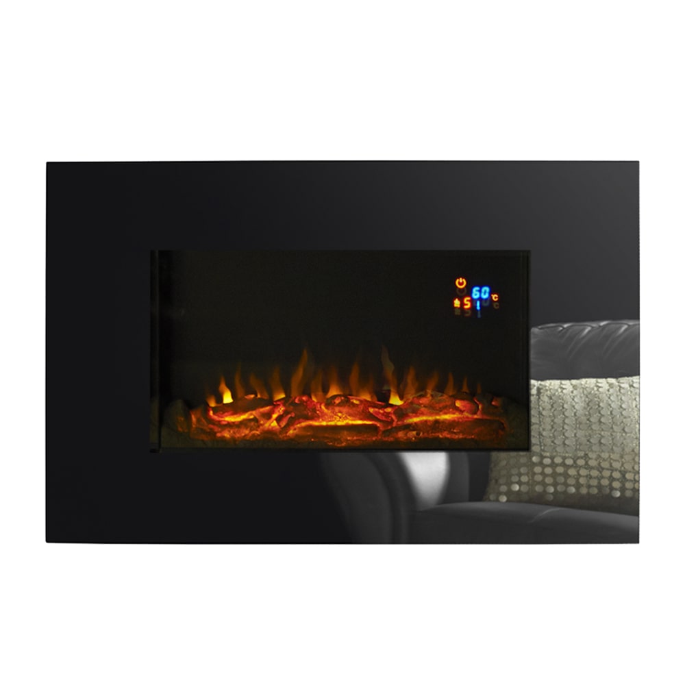 Ekofires 1110 LED in Black - Wall Mounted Electric Fire - High Efficiency