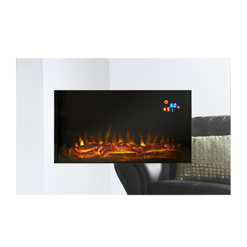 Ekofires 1110 LED in Glass Mirrored - Wall Mounted Electric Fire - High Efficiency