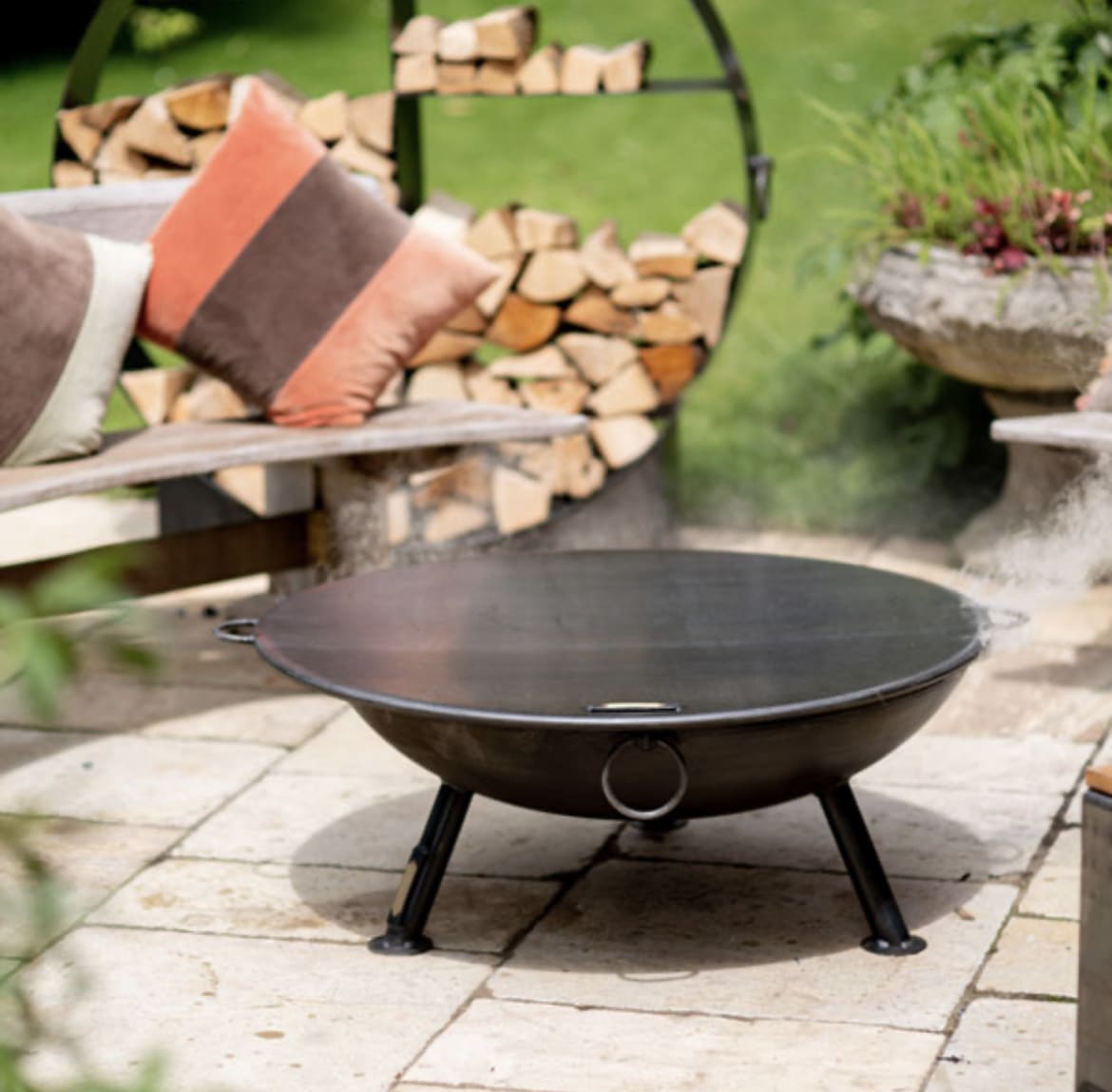 Fire Pit Flat Table Round Top Lid