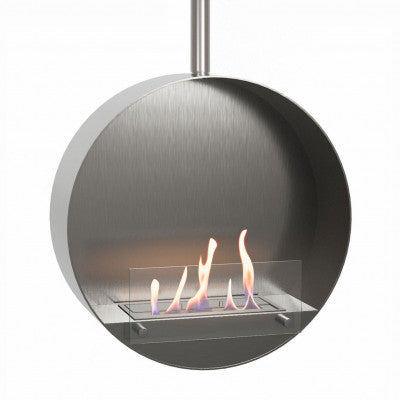 ScandiFlames Ottawa Steel - Round Ceiling Mounted Bioethanol Fireplace, 60cm