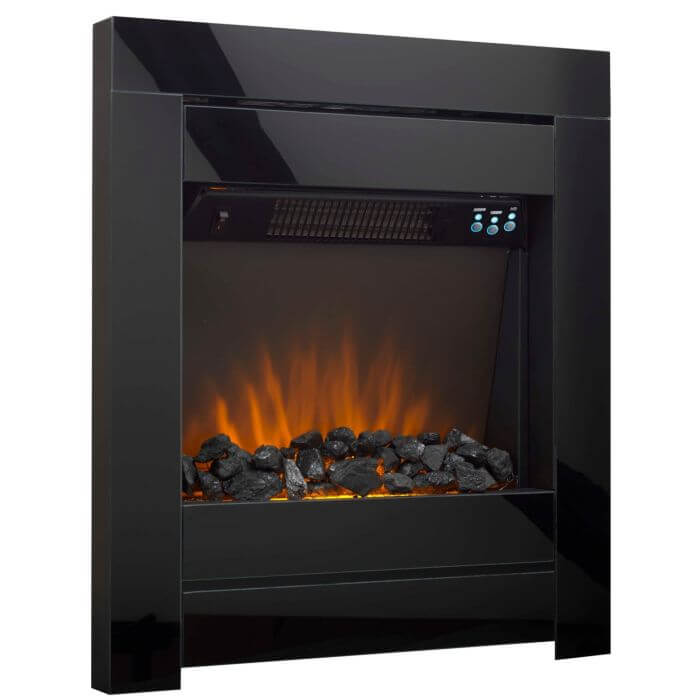 Coral Black Inset Electric Fire - Glowing Flame