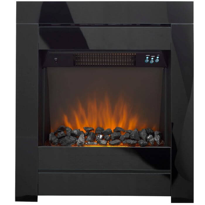 Coral Black Inset Electric Fire - Glowing Flame